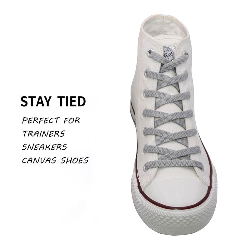 VSUDO 35" Flat Light Gray Shoe Laces for Sneakers, Shoelaces for Sneakers, Replacements Shoe Strings for Women or Men (1 Pair-Light Gray-90CM) - Image 3